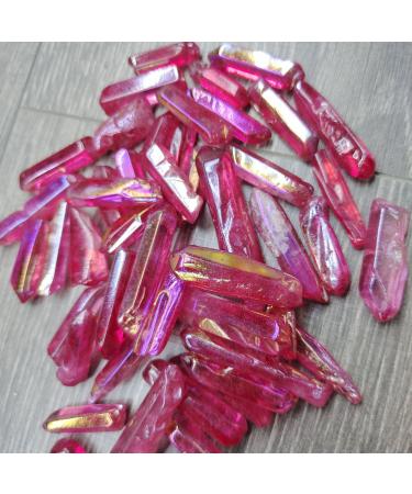 Stone Natural Quartz Colour Crystal Cluster Specimen Home Display Decoration Electroplated Stone Decor 100g Crystal Cluster (Color : Rojo) Red