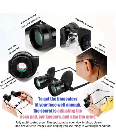 Hands-Free Binocular Glasses for Fishing, Bird Watching, Sports, Concerts, Theater, Opera, TV - Green Film Optics - Upgraded - Buy Online on GoSupps.com
