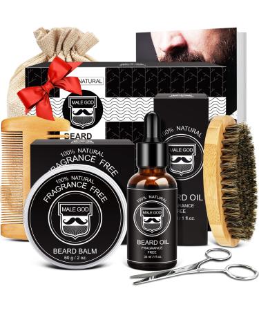 Beard Kit for men - Beard Care Kit for Men's Gifts with Beard Oil, Beard Balm, Beard Brush, Comb, Scissors, Ebook, Anniversary & Birthday Gifts for Men - Valentine's Day Gifts for Him Dad Husband Fiance Boyfriend