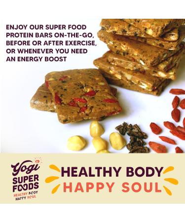 Yogi Superfoods Maca Protein Bars with Cacao - Raw Vegan Gluten-Free Superfood Snacks for Healthy Energy - 4 Bars 5oz - Buy Online on GoSupps.com