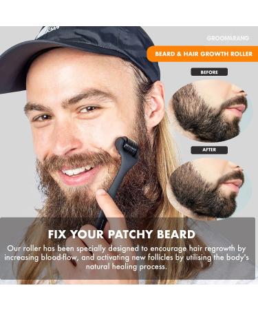 Groomarang Bar Scooters for Men - 0.5mm Dermaroller for Beard Growth with 540 Titanium Needles - Face & Scalp Use - Includes Storage Case - Buy Online on GoSupps.com