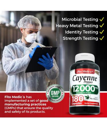 FITO MEDIC'S Lab | Cayenne Pepper Capsules Organic | Cayenne Pepper Extract | 600 mg 20:1 per 3-Capsule Serving | 180 Capsules - Buy Online on GoSupps.com
