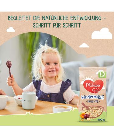 Milupa Children's Muesli Fine Fruits No Added Sugar Cereal for Ages 1-3 | Healthy Baby Breakfast 4 x 400g International Shipping Available - Buy Online on GoSupps.com