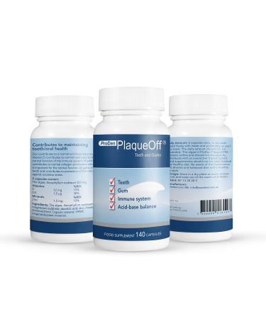 ProDen PlaqueOff capsules for teeth and gums 140 tablets for human use against bad breath plaque tartar