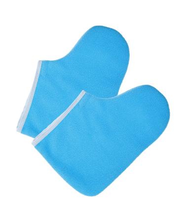 HONMEET 1 Pair Waxed Cotton Footmuffs Paraffin Wax Spa Foot Covers Paraffin Bath Bags Paraffin Refills Liners Foot Spa Wrapping Cover Moisturizing Socks Foot Spa Booties Polyester 26.50X19.00X1.00CM Blue