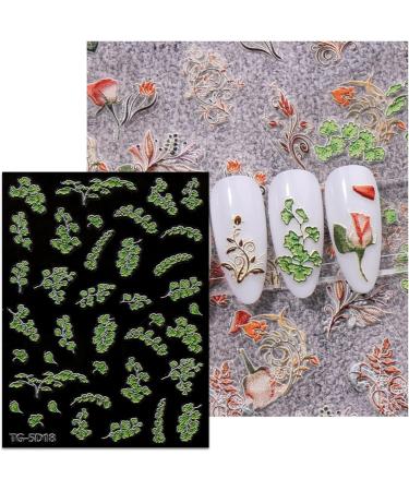 JMEOWIO 3D Embossed Flower Nail Art Stickers Decals Self-Adhesive 5D Colorful Floral Spring Summer Nail Supplies Nail Art Design Decoration Accessories 4 Sheets - Buy Online on GoSupps.com