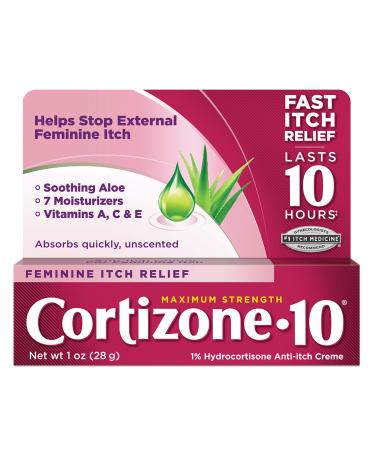 Cortizone 10 Maximum Strength Feminine Itch Relief 1 oz., 1% Hydrocortisone Anti-Itch Creme