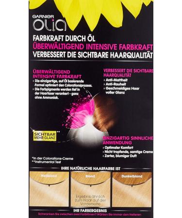 Garnier Olia Permanent Hair Colour without Ammonia with Nourishing and Natural Oils Full Grey Hair Coverage Permanent Colouration No. 10.0 Light Blonde 3 x 1 Piece 10.0 Extra Light Blonde - Buy Online on GoSupps.com