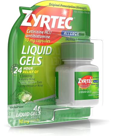 Zyrtec 24 HR Allergy Liquid Gels - Cetirizine HCI Antihistamine (40 ct) - Buy Online on GoSupps.com