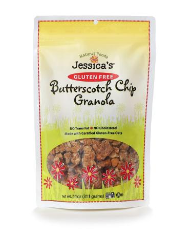 Jessica's Natural Foods Gluten-Free Butterscotch Chip Granola 11 oz. - All-Natural Granola, Breakfast Cereal and Snack, Certified Gluten Free - Butterscotch Chip