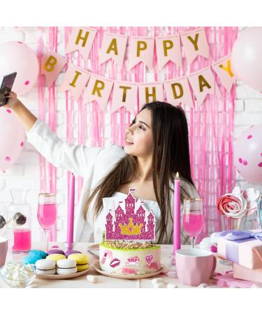 67pcs Glitter Pink Girl Cake Toppers Set 1 Dream House Big Cake Topper and 66pcs Princess Cupcake Decorations for Girl'S Birthday Party Baby Shower Supplies Women's Bachelorette Party Decorations - Buy Online on GoSupps.com