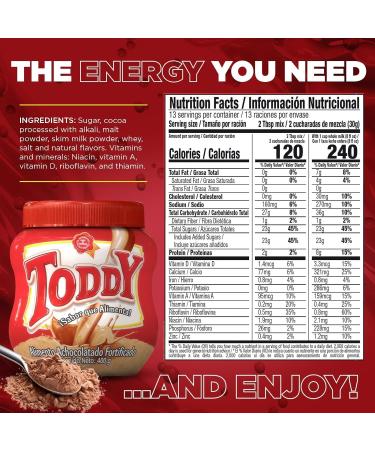 Toddy Chocolate Powder Drink Mix - Breakfast Shake with Vitamins and Proteins Instant Hot and Cold Beverage for Kids & Adults 14.10 Oz (Pack of 1) - Buy Online on GoSupps.com