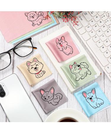 20 Pcs Microfiber Cleaning Cloths - Cute Dog Design Soft Multicolor Eyeglasses & Lens Cleaner 6x6 Inches - Ideal for Screens & Glasses - Buy Online on GoSupps.com