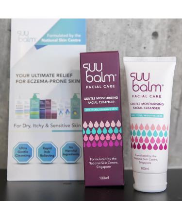 Suu Balm - Gentle Moisturising Facial Cleanser - Eczema Psoriasis Dry Sensitive Skin Treatment (100ml) - Buy Online on GoSupps.com
