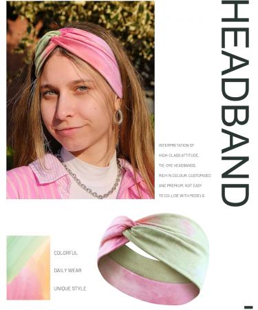 Women's Boho Headband Set - 6 Pieces Wide Elastic Hair Bands for Yoga and Sports - Multicoloured Print Hair Accessories - Buy Online on GoSupps.com