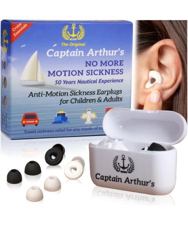 No More Motion Sickness Earplugs by Captain Arthur for Adults & Kids  Anti Nausea Seasickness Relief  Sea Sickness Travel Sickness & Car Sickness Prevention Cruise Essentials