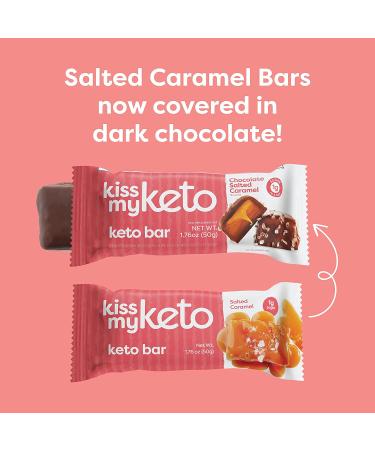 Kiss My Keto Chocolate Salted Caramel Protein Bars - 36-Pack | Low Sugar, Low Carb, 18g MCTs, 1g Sugar, 3g Net Carbs | Keto Snack, Meal Replacement Bar - Buy Online on GoSupps.com