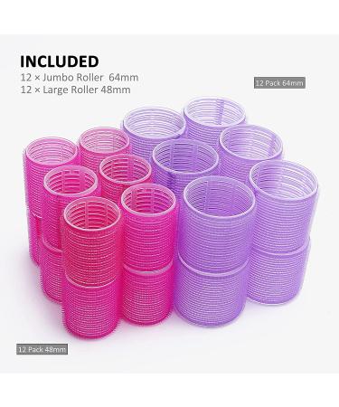 Jumbo Size Self Grip Hair Roller Set - Salon Hair Dressing Curlers - 24 Pack Assortment - Buy Online on GoSupps.com