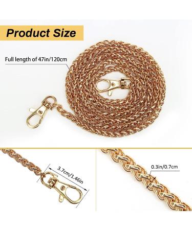 Luxiv Purse Chain Replacement  Women Purse Chains Gold Handbag Chains DIY Shoulder Cross Body Bag Chain 47'' Metal Handbag Gold Cross Body Chain Replacement Straps Chain Purse Making Supplies (Gold) - Buy Online on GoSupps.com
