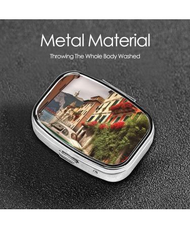 Beautiful Italy Printed Square Pill Box - Portable Travel Medicine Organizer - Buy Online on GoSupps.com