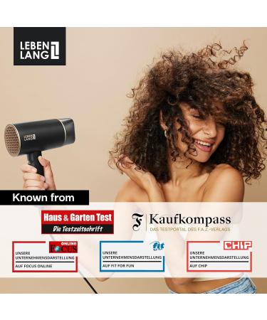 LEBENLANG Hair Dryer Ionic 2100W - Anti-Spliss with Cold Air Mode | Powerful Portable Travel Hairdryers for Women & Men Mens I UK Lightweight Hairdryer F hn F n Hair dryers Hair-Dryer Blow Hair Drier Black & Gold - 2100w - Foldable - Buy Online on GoSupps.com