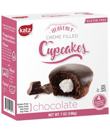 Katz Gluten Free Snacks Chocolate Crme Filled Cupcakes | Dairy Free, Nut Free, Soy Free, Gluten Free | Kosher (1 Pack of 4 Crme Cupcakes, 7 Ounce) 7 Ounce (Pack of 1)