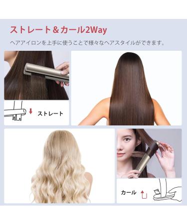 Portable Cordless Hair Straightener - USB Rechargeable Flat Iron with 3 Temp Settings & 20S Fast Heating - Travel Size Champagne Gold - Buy Online on GoSupps.com