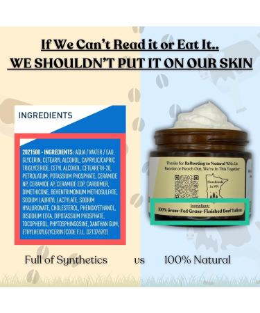 Beef Tallow Balm for Skin | NAKED TALLOW BALM | 1 Ingredient - 100% Grass Fed Grass Finished Tallow | Whole Body & Face Moisturizer | Whipped | Dry Skin Eczema Rosacea (2oz) Unscented 2 Fl Oz (Pack of 1) - Buy Online on GoSupps.com