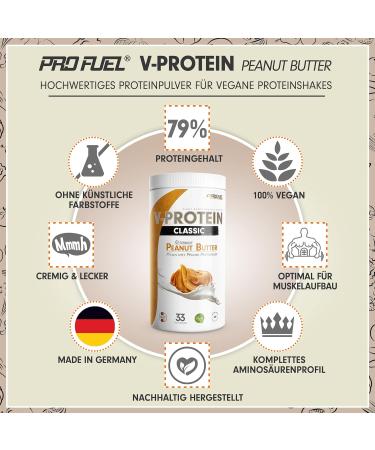 Vegan Protein Powder Peanut Butter | 1kg Plant-Based Protein | 75.9% Protein Content | Soy & Wheat-Free Vegan Shake - Buy Online on GoSupps.com