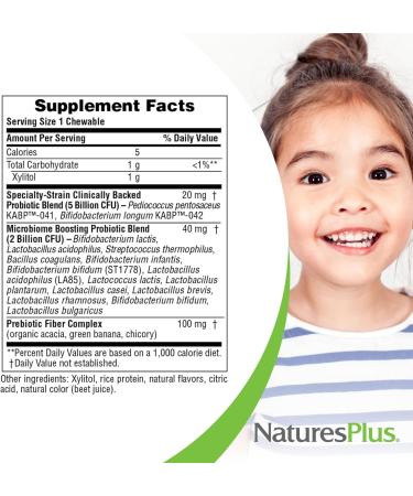 Natures Plus Animal Parade Probiotic for Kids - Mixed Berry Chewables | 30 Vegan Gluten-Free Servings | Supports Gut Health & Immune Function - Buy Online on GoSupps.com