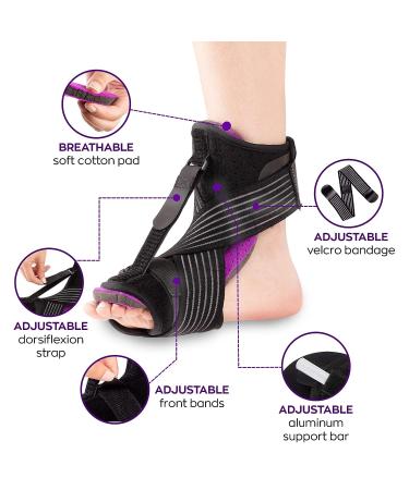 Adjustable Plantar Fasciitis Night Splint - Foot Pain Relief Brace for Plantar Fasciitis, Foot Drop, Achilles Tendonitis, Heel Pain - 1 Foot - Buy Online on GoSupps.com