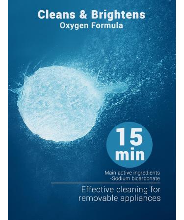 Retainer Cleaner Tablets (120 pcs) Denture Cleaning Tablets for Invisalign Night Mouth Guard for Aligners Remove Odors Stains and Plaque Quick Cleanser Mint Fresh Flavor 4 Month Supply Blue - Buy Online on GoSupps.com