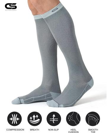 CS Celersport 3 Pairs Compression Socks 20-30mmHg for Men and Women - Running Support Socks - Small-Medium - Black/White/Grey - Buy Online on GoSupps.com
