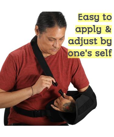 Universal Shoulder Abduction Sling & Immobilizer - Comfortable Arm Support Adjustable Abduction Pillow & Hand Exercise Ball for Left/Right Shoulder - Buy Online on GoSupps.com