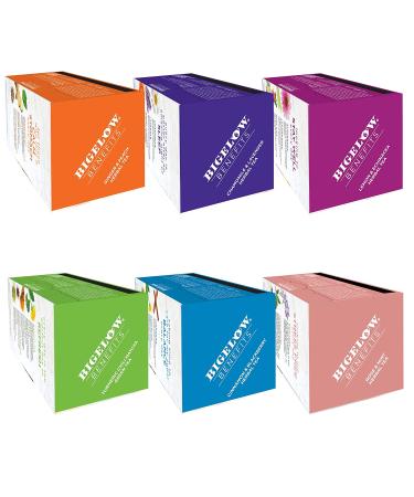 Bigelow Benefits Wellness Tea Variety Pack - 108 Total Tea Bags - Mixed Caffeinated Green Matcha & Caffeine-Free Herbal Tea - 6 Packs of 18 Count - Packaging May Vary - Buy Online on GoSupps.com