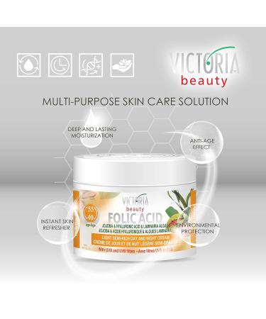 Victoria Beauty Hyaluron Cream Anti-Aging Face Cream for Wrinkles & Dark Circles | Jojoba Oil & Folic Acid | 50ml for Men & Women 40+ - Buy Online on GoSupps.com