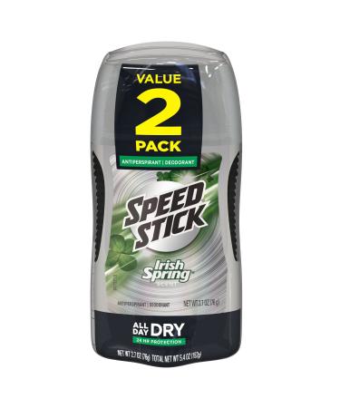 Mennen Speed Stick Irish Spring Antiperspirant Deodorant Original 2.7 Ounce (Pack of 2)