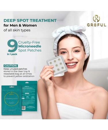 GR8FUL Deep Acne Pimple Clarifying Microneedle Patch - Cystic & Early-Stage Acne Treatment - Blemish Healing Zit Cover Dots (9 Count) - Buy Online on GoSupps.com