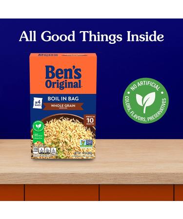 BEN'S ORIGINAL Whole Grain Brown Rice Boil in Bag Rice 14 oz - Pack of 12 - Buy Online on GoSupps.com