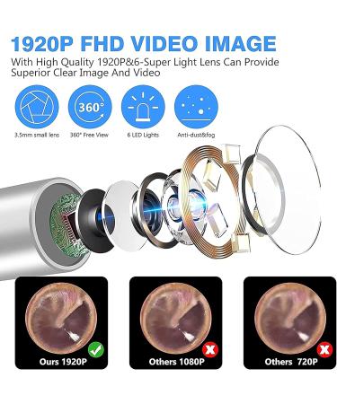 Earwax Removal Kit with 1920P FHD WiFi Camera - Ear Cleaner Otoscope for Adults & Kids - Buy Online on GoSupps.com