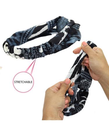 FROG SAC African Headbands Set for Girls, Women, and Teens - Knotted Elastic Twist Headwrap Hair Accessories in Designer Print - Buy Online on GoSupps.com
