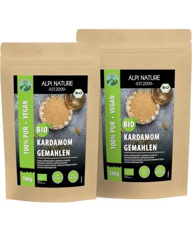 Organic Cardamom Powder (200g) - Gluten-Free, Lactose-Free, Additive-Free, Vegan | Laboratory-Tested, Organically Grown - Buy Online on GoSupps.com