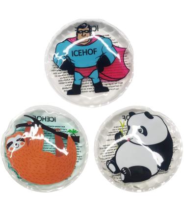ICEHOF cool pads children set with motifs - hero sloth panda - animals bear gel cooling battery cooling compress cooling pack cooling pad - bruise swelling boys (3 round compr.)
