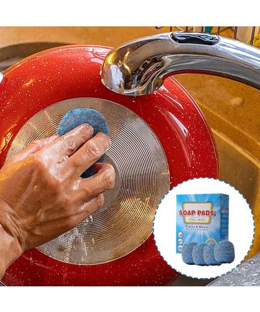 Shakven Steel Wool Soap Scrubbing Pads - Kitchen Pre-Soaped Scrubber Pad Grease Cleaning Brush Steel Wool Soap Pads Brush for Dishes Pots Pans - Buy Online on GoSupps.com
