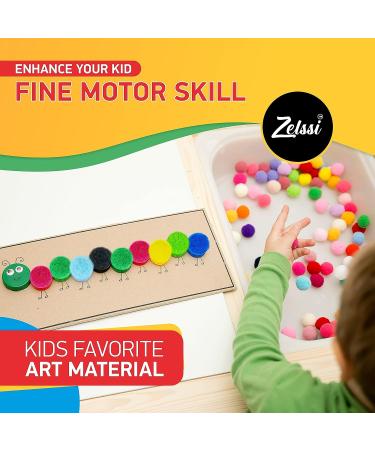 Zelssi Pom Poms Pack - 400 Pompom Balls & Googly Eyes - Vibrant Assorted Colors for DIY Crafts - Buy Online on GoSupps.com