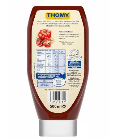 THOMY Tomato Ketchup - High Tomato Content Squeeze Bottle (500ml) | International Shipping Available - Buy Online on GoSupps.com