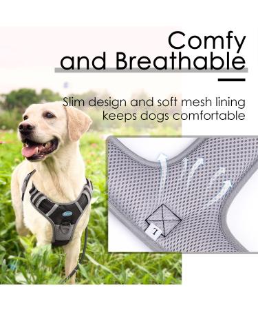 Thinkpet Anti Tug Dog Harness - Adjustable No-Choke Control with Handle | Reflective & Breathable Design | Size M Black (1 Pack) - Buy Online on GoSupps.com