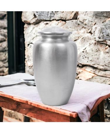 Cremation Urn for Adult Ashes Pewter Urn for Human Ashes Cremation Urns for Human Ashes Metal Hand Painted Burial and Funeral Cremation Urn With Elegant Finish - 10 Inch (25 CM) - Silver 10" Plain Silver - Buy Online on GoSupps.com