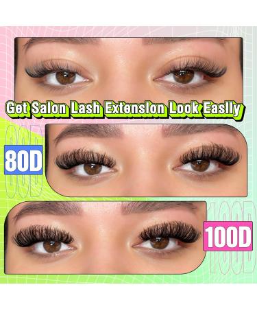 ALICE Fluffy Eyelash Extension Kit 3D Volume Lash Clusters Kit Individual Lashes DIY Eyelash Extension Kit with Eyelash Clusters Lash Bond and Remover Tweezers(10-18mm 80D+100D 0.05D D Curl) B - Fluffy 80D+100D Kit - Buy Online on GoSupps.com