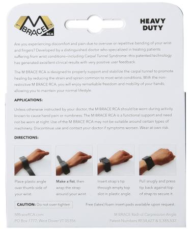 M BRACE RCA Carpal Tunnel Wrist Pain Relief - Regular Black - Buy Online on GoSupps.com